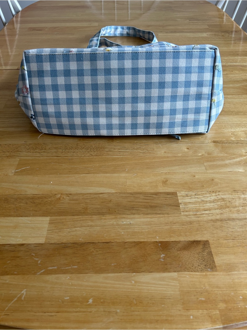 Poppy & Peonies Everything Tote Blue Gingham - Picture 3 of 4